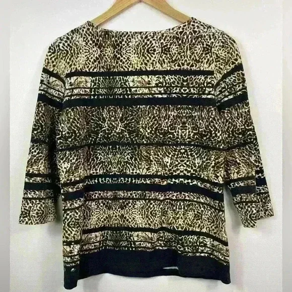 Ruby Rd Womens Animal Print Top Tunic Blouse Shirt Tee Size Medium - Picture 2 of 5